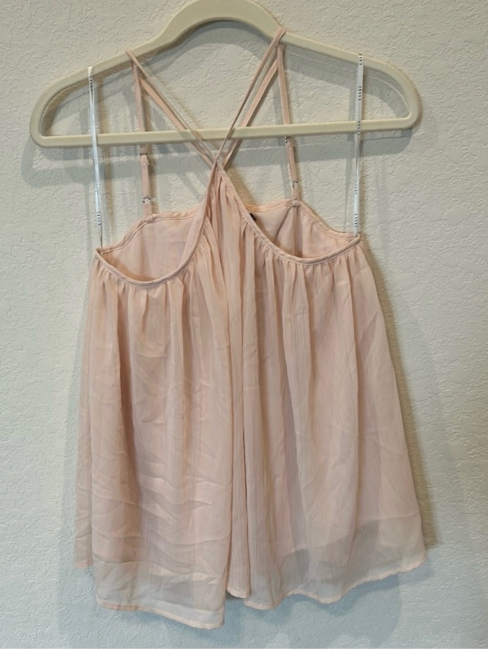 essue Pale Pink Flowy Tank - Adjustable Strappy Cami